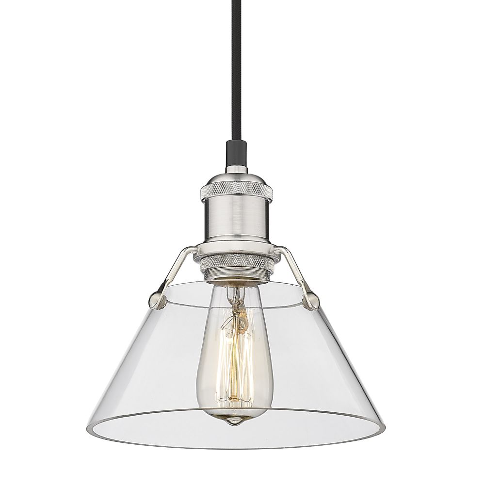 Golden Lighting 3306-S PW-CLR Orwell Small Pendant in Pewter